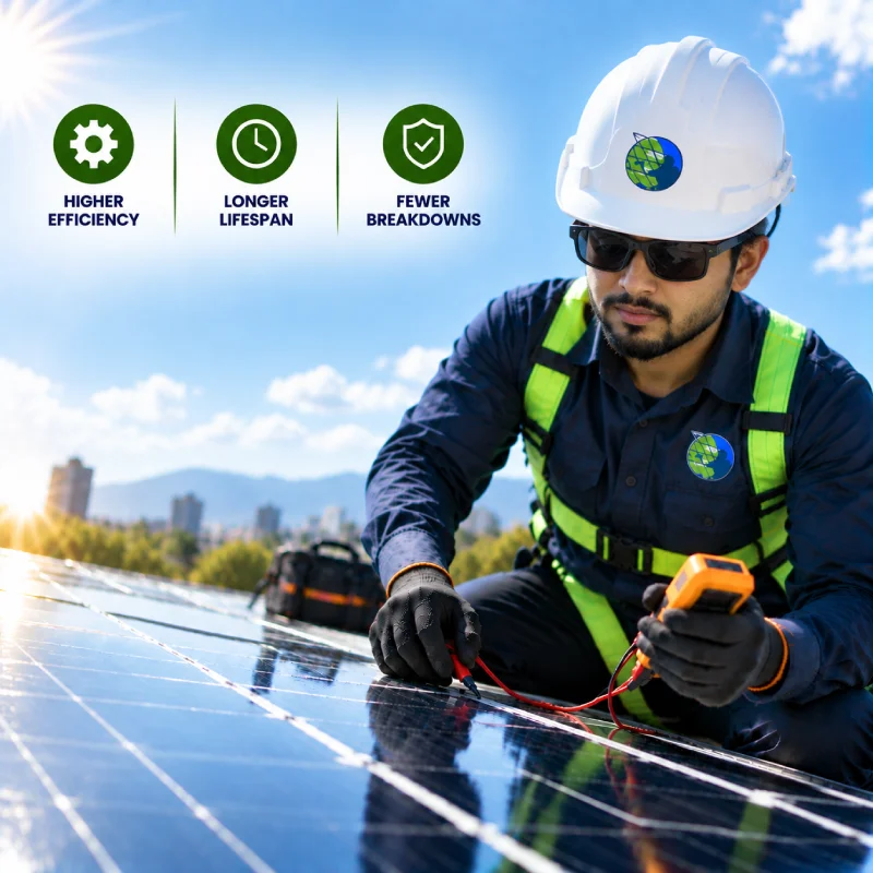 Complete solar care including cleaning and maintenance